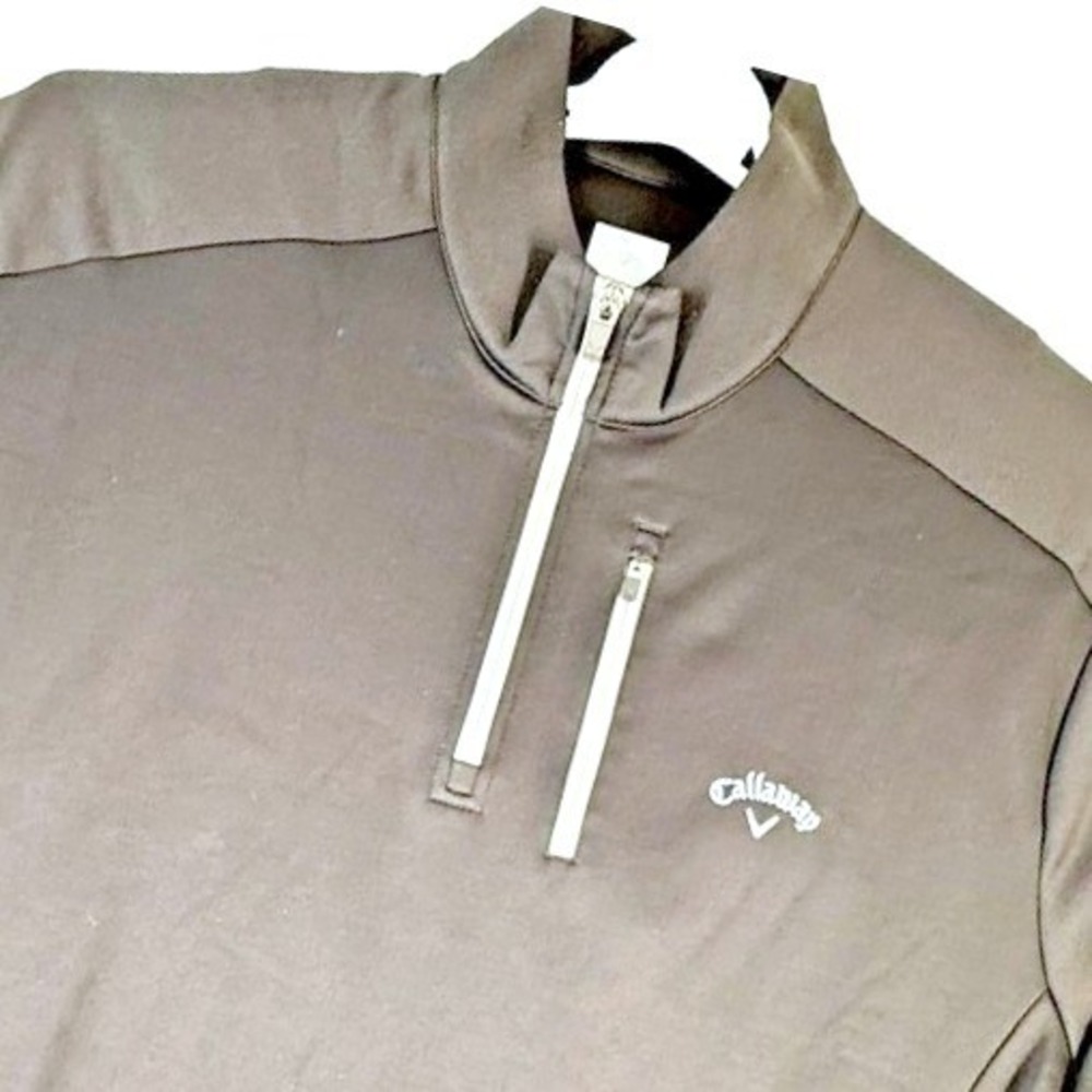 Callaway Quarter Zip Pullover Men XXL Gray Long Sleeve Golf Jacket Pocket